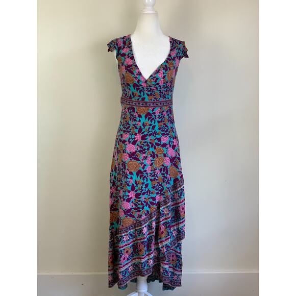 ARNHEM Spanish Rose Midi Dress Wrap AUS 8 US 4 Fit XS S - Picture 2 of 16